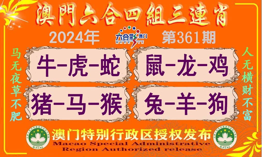 2024361期：四组三连肖